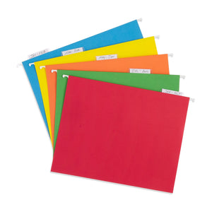 Hanging File Folders, Assorted Colors, Letter Size, 75 Folders Blue Summit Supplies