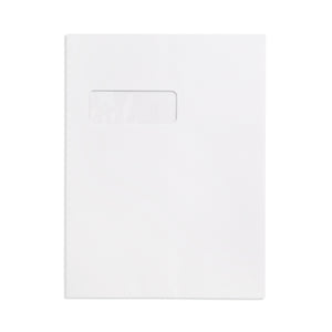Blue Summit 100 White Catalog Envelopes - 28lb - 9 x 12 inch - Security Tinted, Strong Self Seal