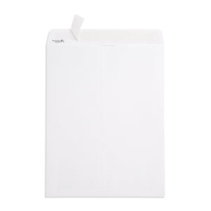 Blue Summit 50 White Catalog Envelopes - 28lb - 12 x 16 inch - Security Tinted, Strong Self Seal