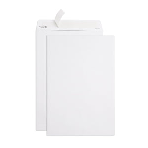 Blue Summit 50 White Catalog Envelopes - 28lb - 10 x 15 inch - Security Tinted, Strong Self Seal