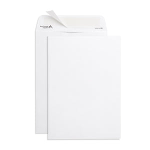 Blue Summit 100 White Catalog Envelopes - 28lb - 7 x 10 inch - Security Tinted, Strong Self Seal