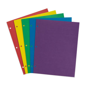 2 Pocket Folder, 3-Hole Punched, Assorted, 50 Pack Blue Summit Supplies