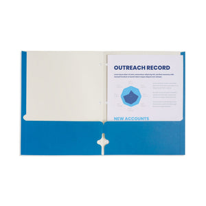 2 Pocket Folder, 1 Side Printed, 3-Hole Punched, Light Blue, 50 Pack Blue Summit Supplies