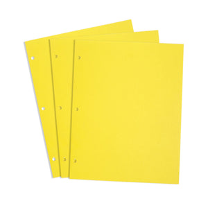 2 Pocket Folder, 1 Side Printed, 3-Hole Punched, Yellow, 50 Pack Blue Summit Supplies
