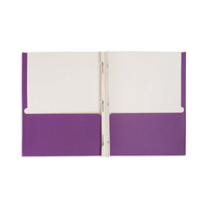 2 Pocket Folder with Prongs, 1 Side Printed, Purple, 50 pack Blue Summit Supplies