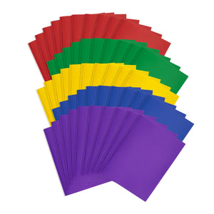 2 Pocket Folder with Prongs, 1 Side Printed, Assorted Colors, 50 pack Blue Summit Supplies