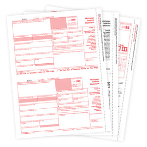 1098 Mortgage Interest Forms 2025, 2 Part Tax Forms Kit with 1096 Transmittal, 25 Laser Forms