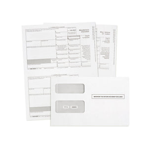2023 1099 MISC 3 Part Tax Forms Kit, 25 Pack, NO COPY A, 25 Vendor Kit of Laser Forms Designed for QuickBooks and Accounting Software, 25 Self Seal Envelopes Included Blue Summit Supplies