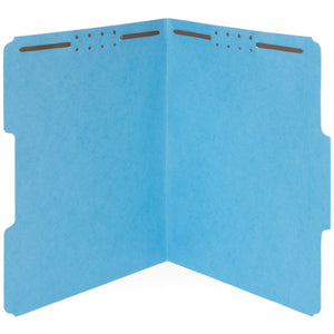 Fastener File Folders, Light Blue, 100 Folders Blue Summit Supplies