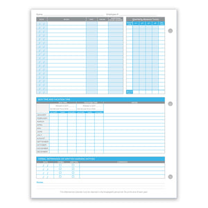 Blue Summit Supplies Employee 2027 Attendance Sheets, Hole Punched, 50 Pack