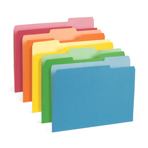 File Folders, Letter Size, 1/3 Cut, Assorted Colors (-312,-313,-314,-315,-316 colors), 200 Pack Blue Summit Supplies