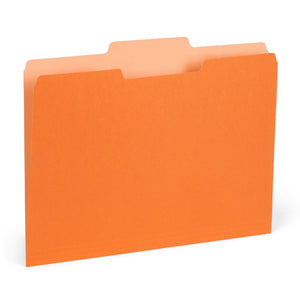 File Folder, Two Tone, Letter Size, Orange (-315 color), 100 Pack Blue Summit Supplies