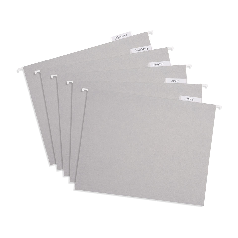 Hanging File Folders, Letter Size, Gray, 25 pack Blue Summit Supplies