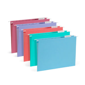 Hanging File Folders, Letter Size, Gem Tone (-1046 color), 25 pack Blue Summit Supplies