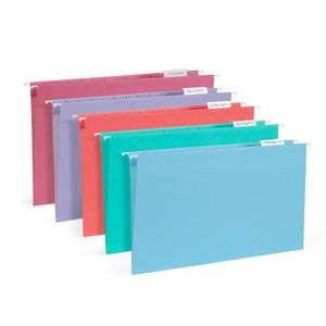 Hanging File Folders, Legal Size, Gem Tone (-1046 color), 25 pack Blue Summit Supplies