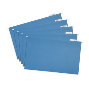 Hanging File Folders, Legal Size, Blue, 25 pack Blue Summit Supplies