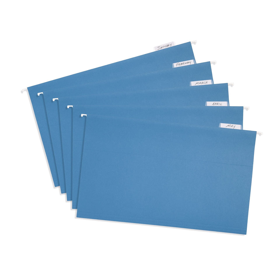 Hanging File Folders, Legal Size, Blue, 25 pack Blue Summit Supplies