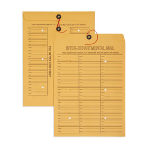 Interoffice Envelopes with String & Button, 12x16, 25 Envelopes Blue Summit Supplies