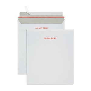 Blue Summit 12.75” x 15” Self-Seal Rigid Document Mailers Stay, 25 Pack of Flat White Cardboard Envelopes, “Do Not Bend”, 25 Mailing Envelopes for Businesses Blue Summit Supplies