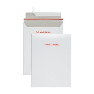 Blue Summit 9.75” x 12” Self-Seal Rigid Document Mailers Stay, 50 Pack of Flat White Cardboard Envelopes, “Do Not Bend”, 50 Mailing Envelopes for Businesses Blue Summit Supplies