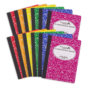 Wide Ruled Composition Notebooks, 100ct, Assorted Colors, 12 Pack Blue Summit Supplies