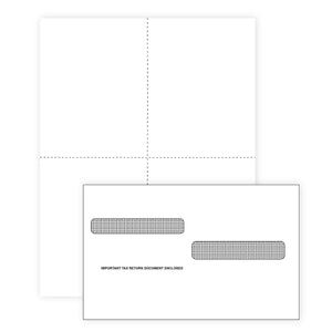 2025 Blue Summit Supplies Tax Forms, Blank W2 4-Up Tax Forms Bundle with Self Seal Envelopes, 100-Count