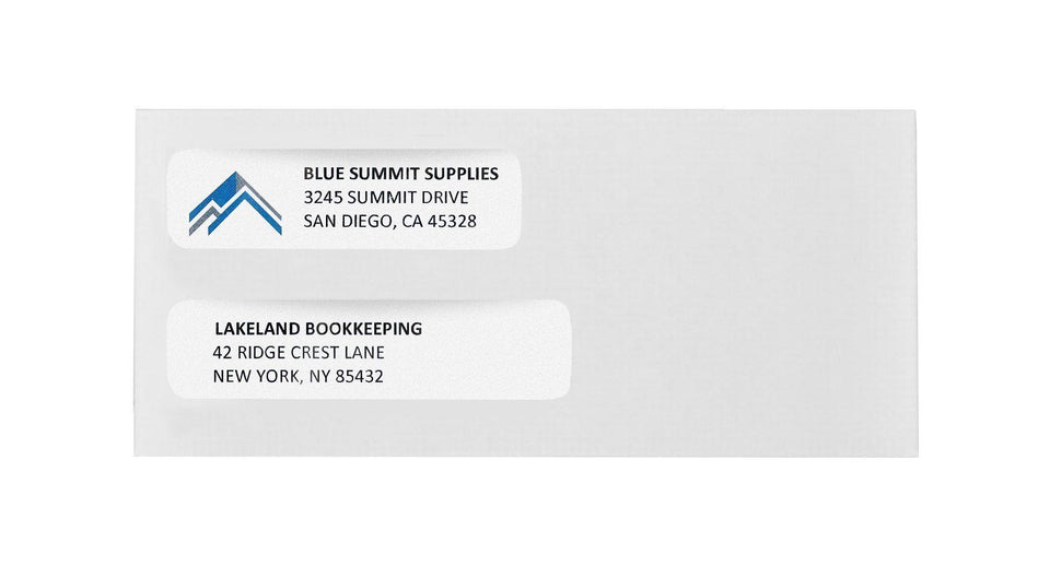 Blue Summit Supplies #10 Business Envelopes, Double Window, Security Tint, Self Seal, 500/Pack