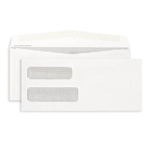 #10 Double Window Security Envelopes, Gummed Seal, 500 Count Envelopes Blue Summit Supplies