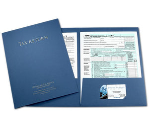 Tax Return Folders, Two Pocket, Dark Blue, 25 Pack Folders Blue Summit Supplies