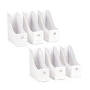 White Cardboard Magazine Holders, 6 Pack Stapler Blue Summit Supplies