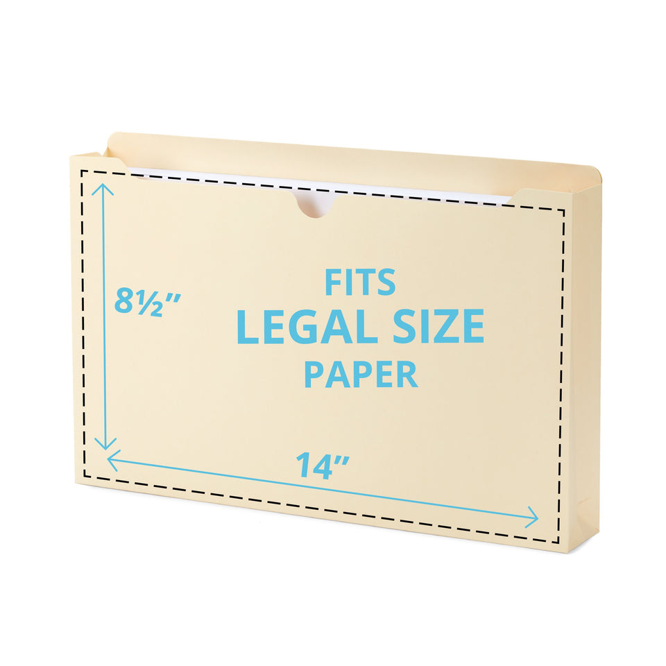 2" Expanding File Jacket, Legal Size, Manila, 50 Pack Folders Blue Summit Supplies