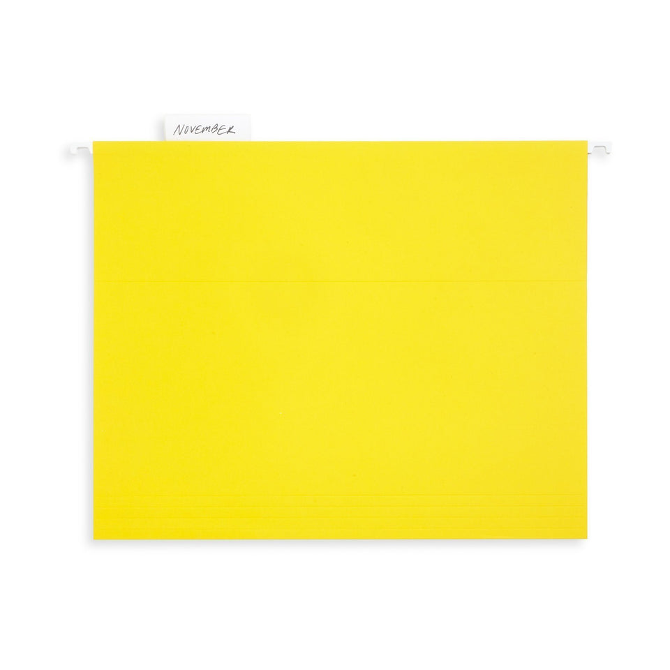 Hanging File Folders, Letter Size, Yellow, 25 Pack Folders Blue Summit Supplies