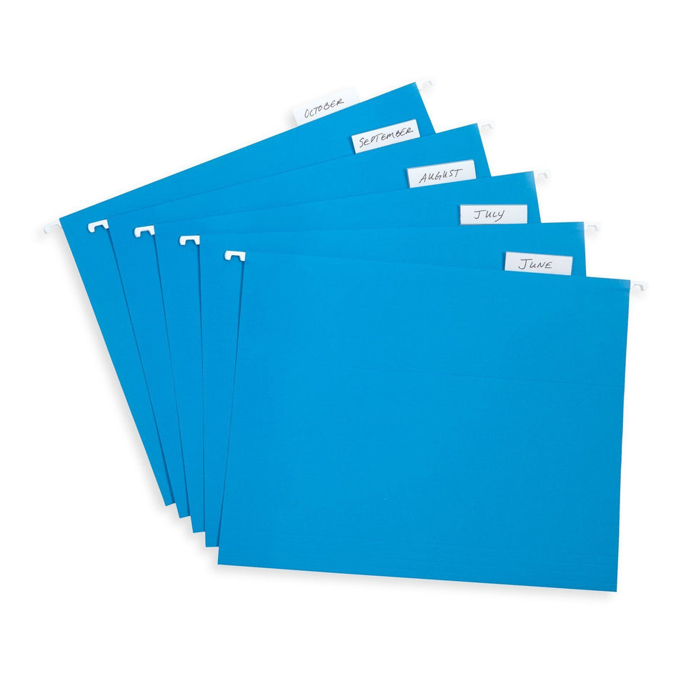 Hanging File Folders, Letter Size, Blue, 25 Pack Folders Blue Summit Supplies
