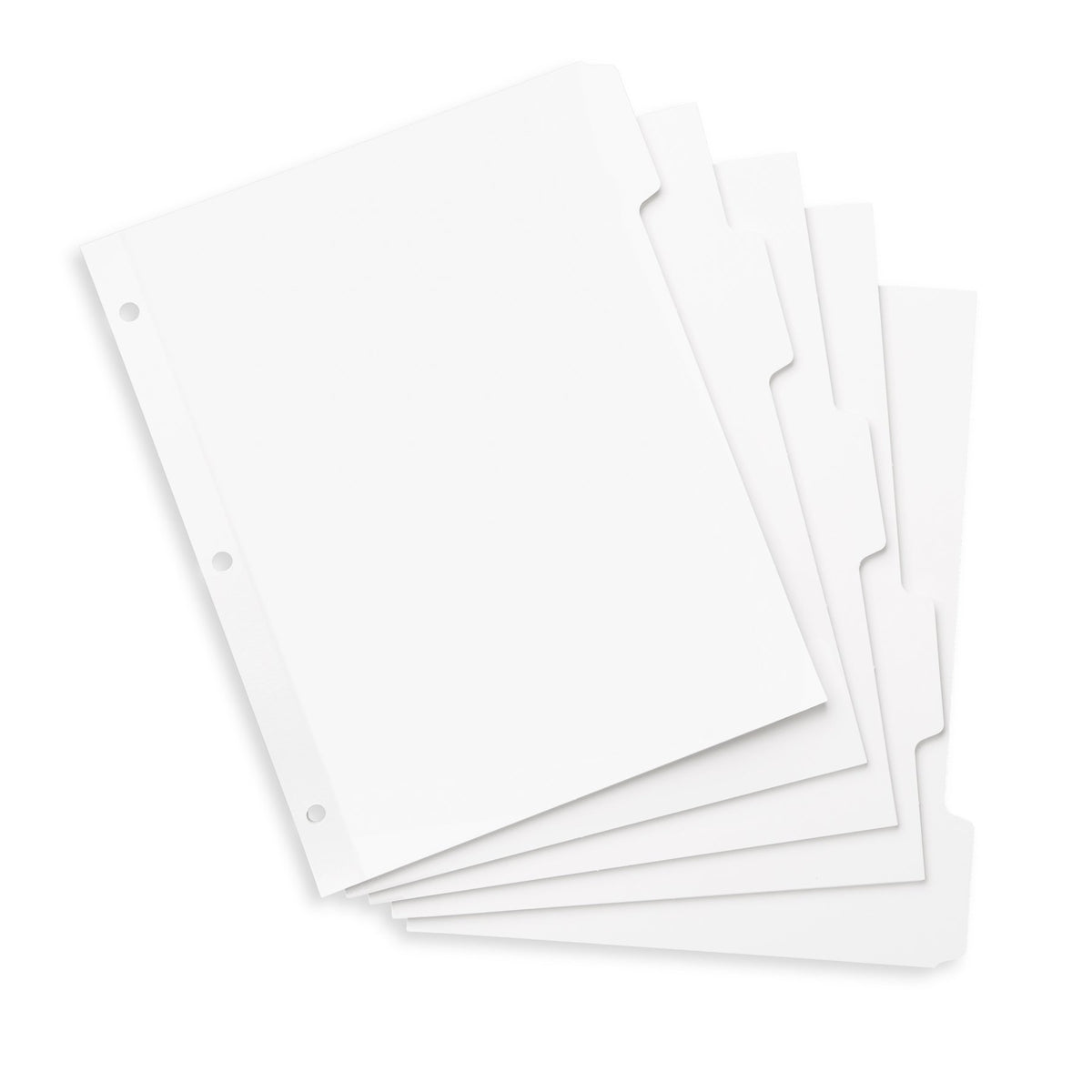 Blue Summit Supplies Index Dividers, 5-Tab Printable, White, 100 Divid