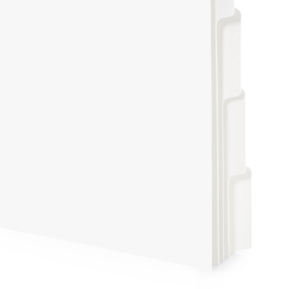 3 Ring Binder Dividers, 1/5 Cut Tabs, White, 100 Pack Binder Dividers Blue Summit Supplies
