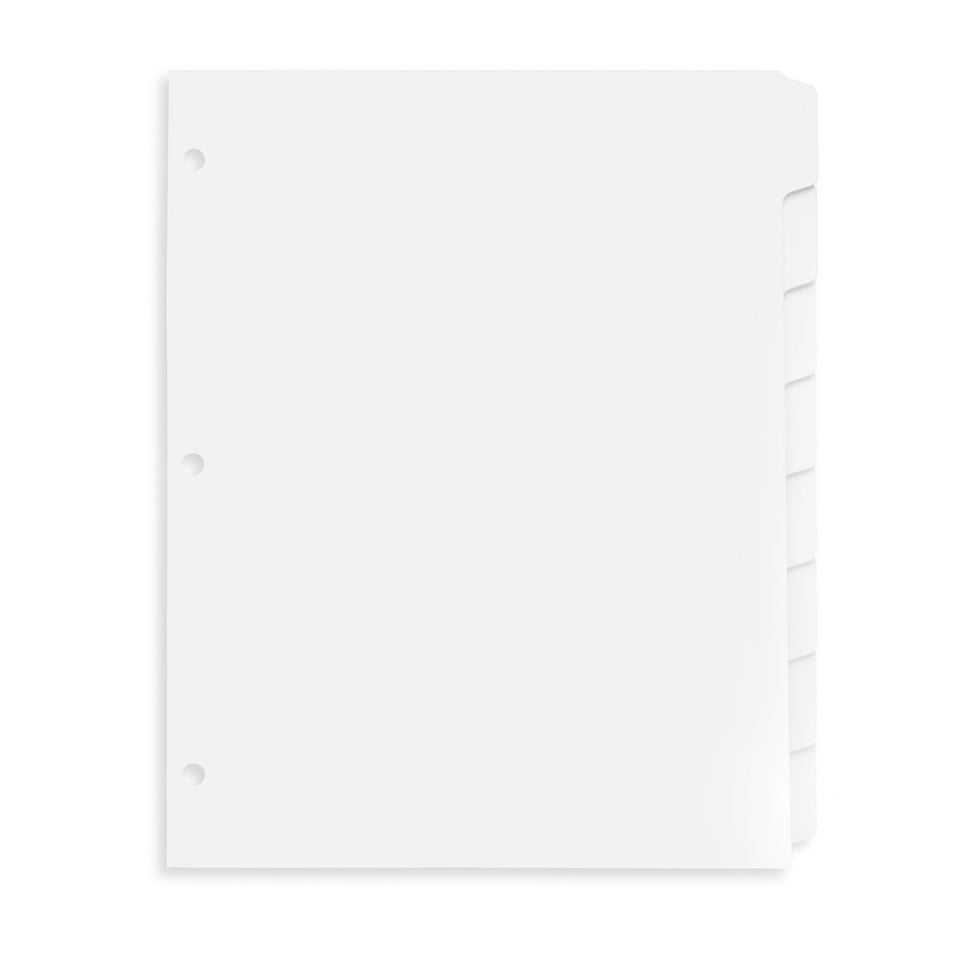 3 Ring Binder Dividers, 1/8 Cut Tabs, White, 96 Pack Binder Dividers Blue Summit Supplies
