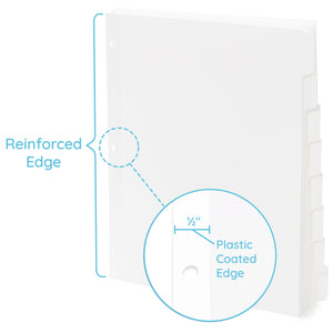 3 Ring Binder Dividers, 1/8 Cut Tabs, White, 96 Pack Binder Dividers Blue Summit Supplies