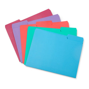 File Folders, Letter Size, Assorted Gem Tone Colors, 100 Pack Folders Blue Summit Supplies