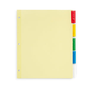 Tabbed Binder Dividers, 1/5 Cut Plastic Tabs, Colored, 6 Sets Binder Dividers Blue Summit Supplies