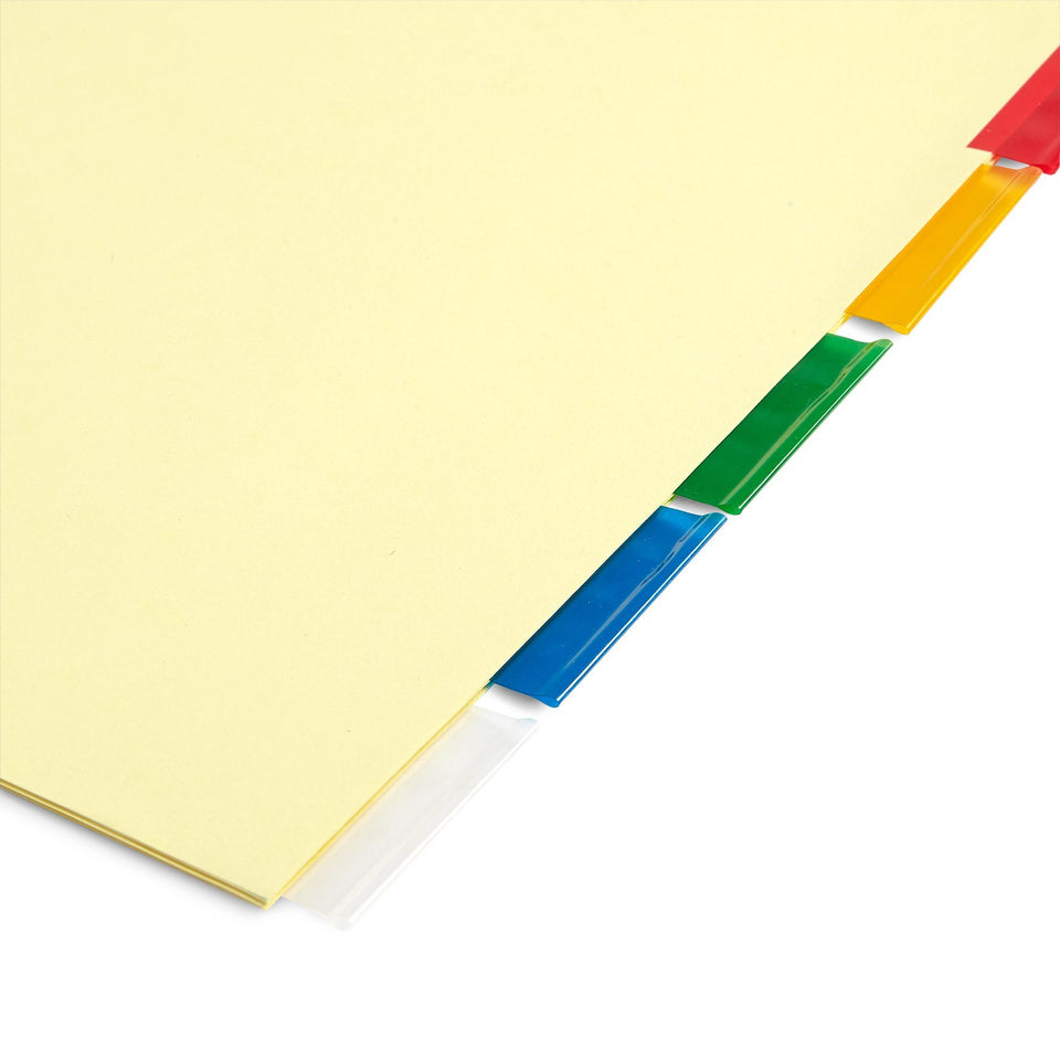 Tabbed Binder Dividers, 1/5 Cut Plastic Tabs, Colored, 6 Sets Binder Dividers Blue Summit Supplies