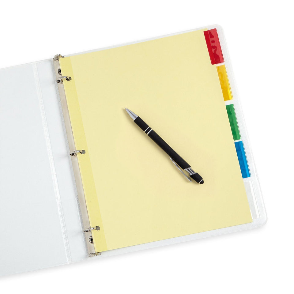 Tabbed Binder Dividers, 1/5 Cut Plastic Tabs, Colored, 6 Sets Binder Dividers Blue Summit Supplies
