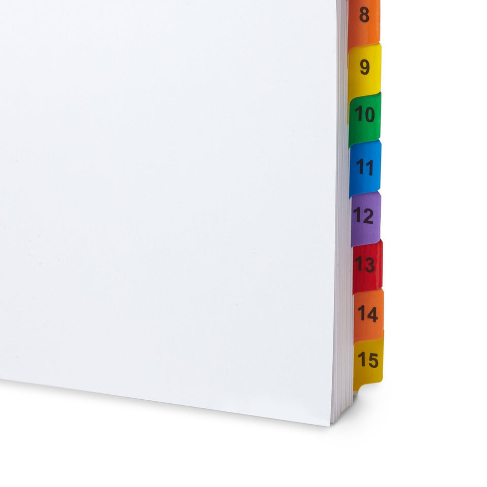 15 Tab Dividers for 3-Ring Binders, 3 Sets Binder Dividers Blue Summit Supplies