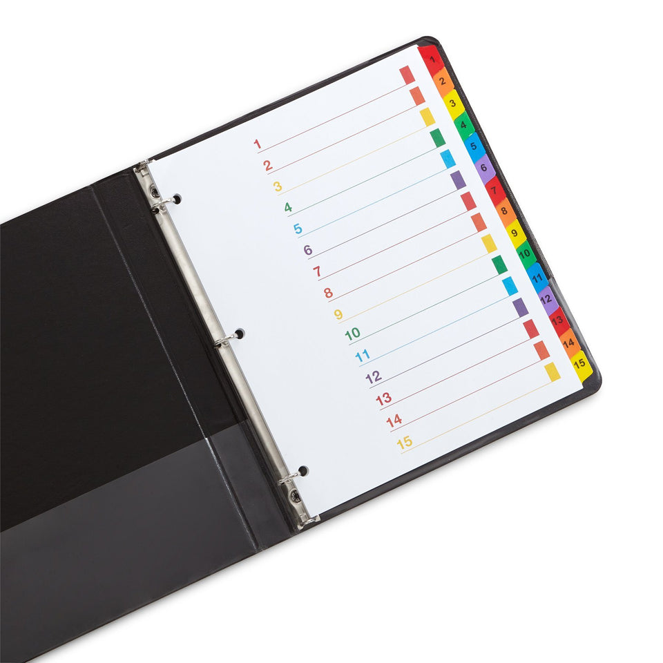 15 Tab Dividers for 3-Ring Binders, 3 Sets Binder Dividers Blue Summit Supplies