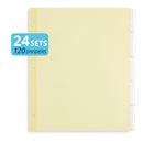 Tabbed Binder Dividers, 1/8 Cut Plastic Tabs, Clear, 24 Sets Binder Dividers Blue Summit Supplies