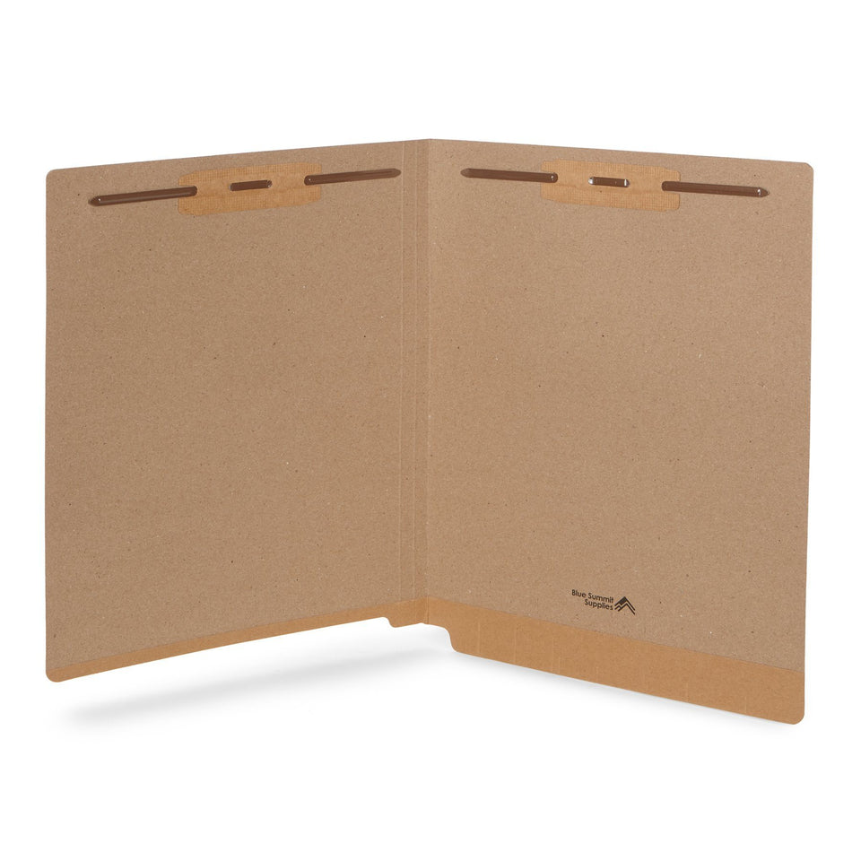 End Tab Fastener File Folders, Letter Size, Kraft, 50 Pack Folders Blue Summit Supplies