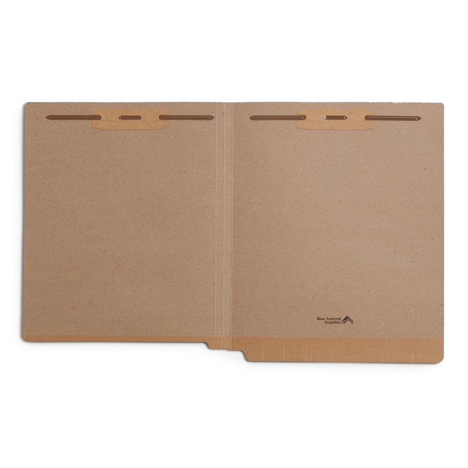 End Tab Fastener File Folders, Letter Size, Kraft, 50 Pack Folders Blue Summit Supplies