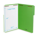 Fastener File Folders, Legal Size, Green, 50 Pack Folders Blue Summit Supplies