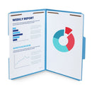 Fastener File Folders, Legal Size, Blue, 50 Pack Folders Blue Summit Supplies
