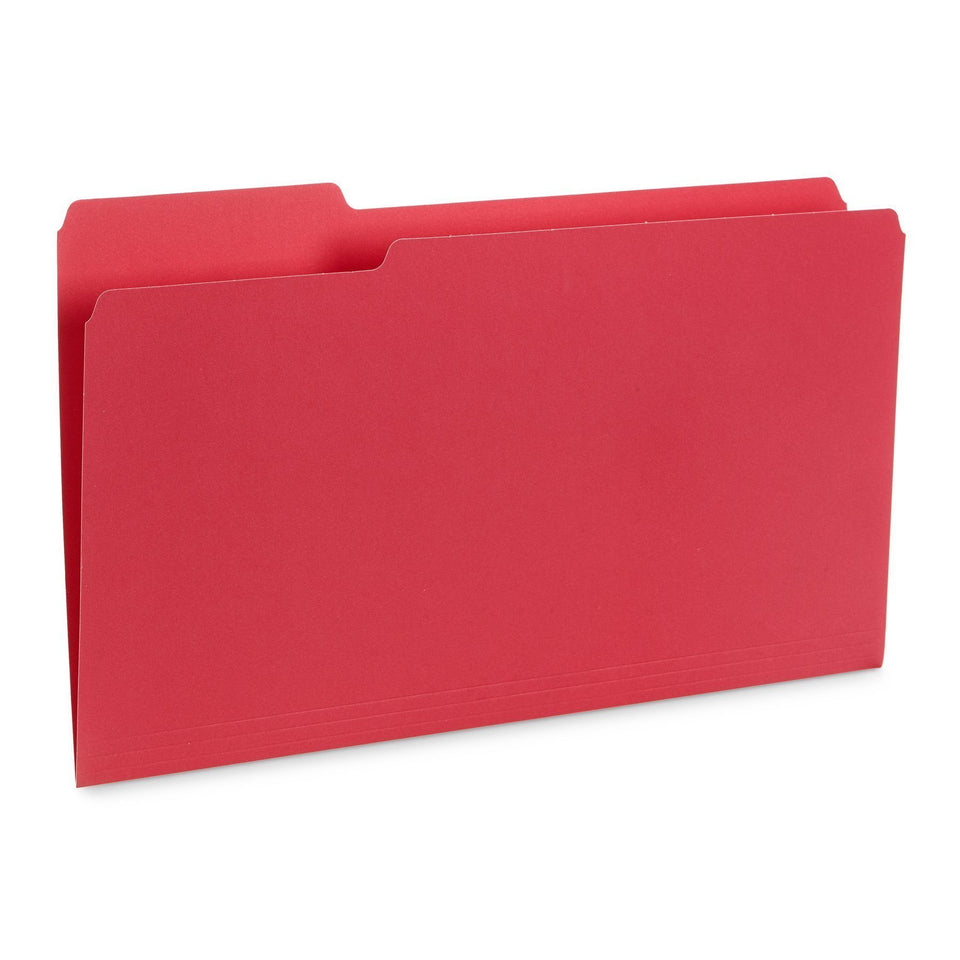 File Folders, Legal Size, Red, 100 Pack Folders Blue Summit Supplies