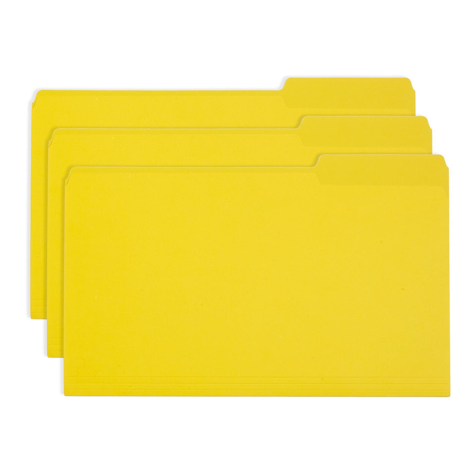 File Folders, Legal Size, Yellow, 100 Pack Folders Blue Summit Supplies